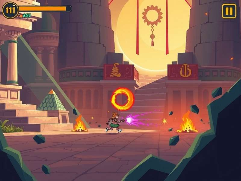 Ancient Shrine Run gameplay showing temple environment